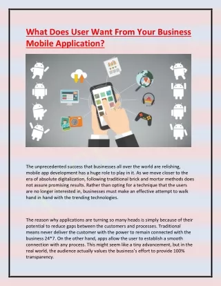 what does user want from your business mobile