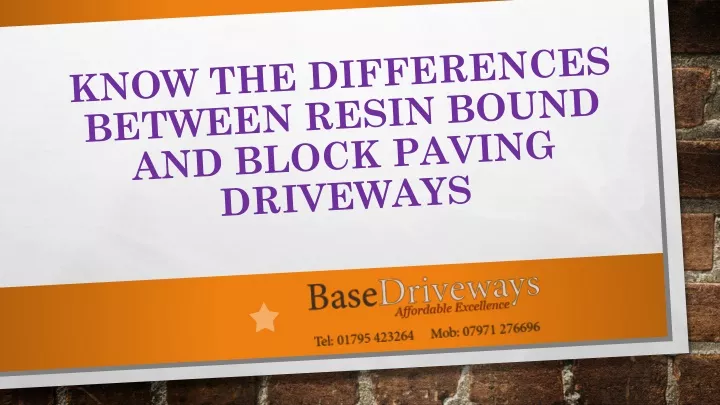 know the differences between resin bound and block paving driveways