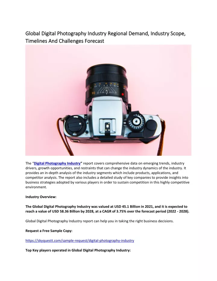 Photo inspiration: Picture Idea: Ppt Global Digital Photography Industry Regional Demand Industry