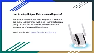 how to setup netgear extender as a repeater
