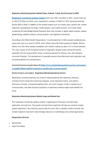 respiratory monitoring systems market share