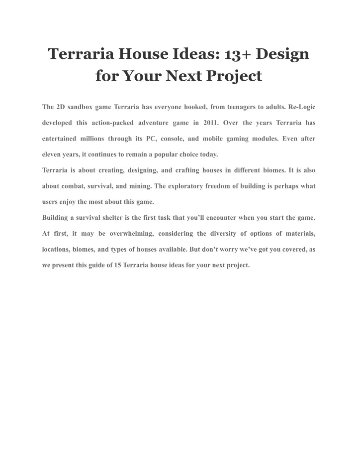 terraria house ideas 13 design for your next