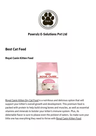 Buy Royal Canin Cat Food Online in India for Kitten | Pawrulz