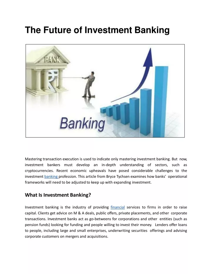 PPT - The Future Of Investment Banking PowerPoint Presentation, Free ...