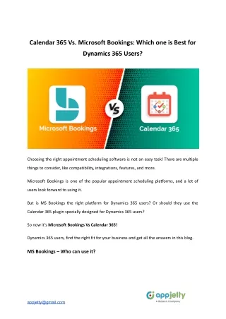 calendar 365 vs microsoft bookings which