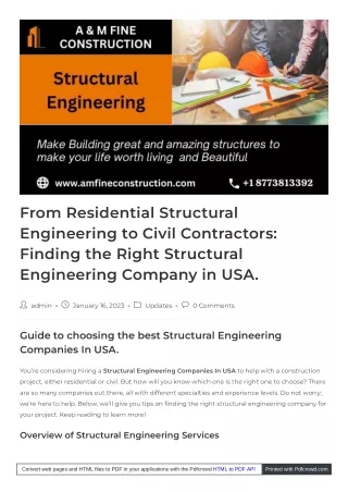 How to Choose Structural Engineering Companies In USA