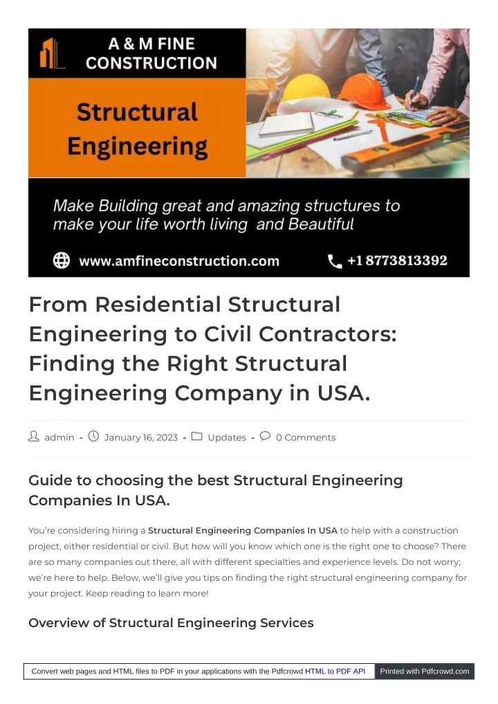 from residential structural engineering to civil