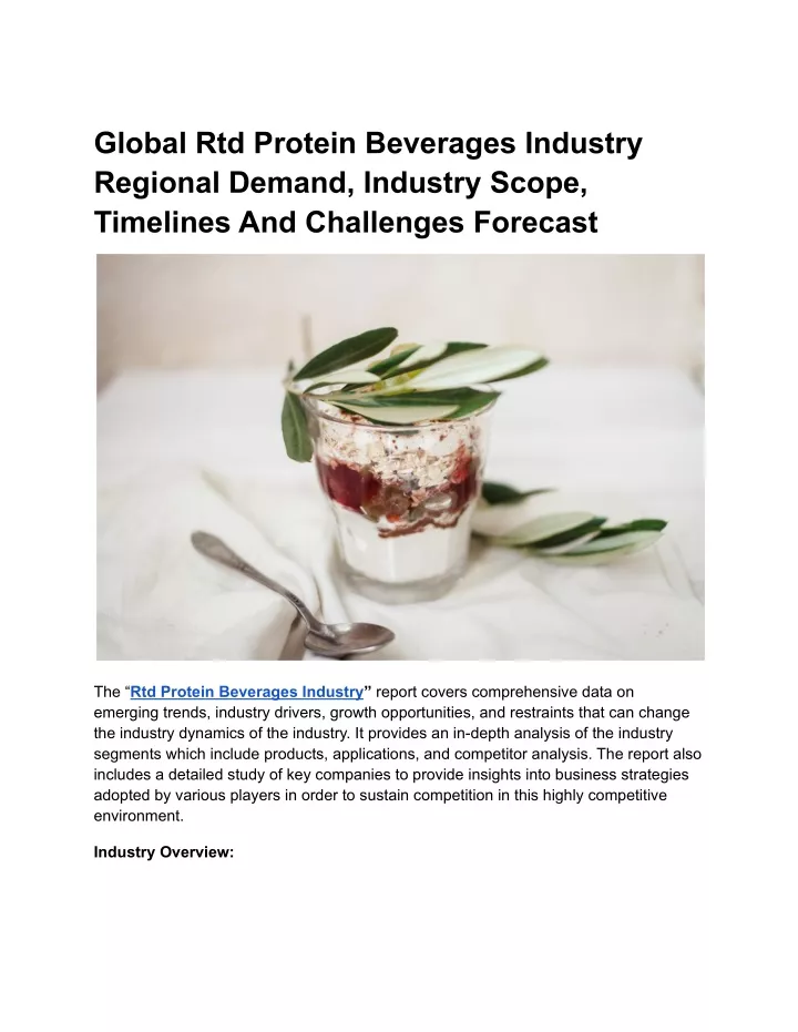 global rtd protein beverages industry regional