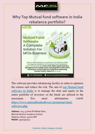 why top mutual fund software in india rebalance