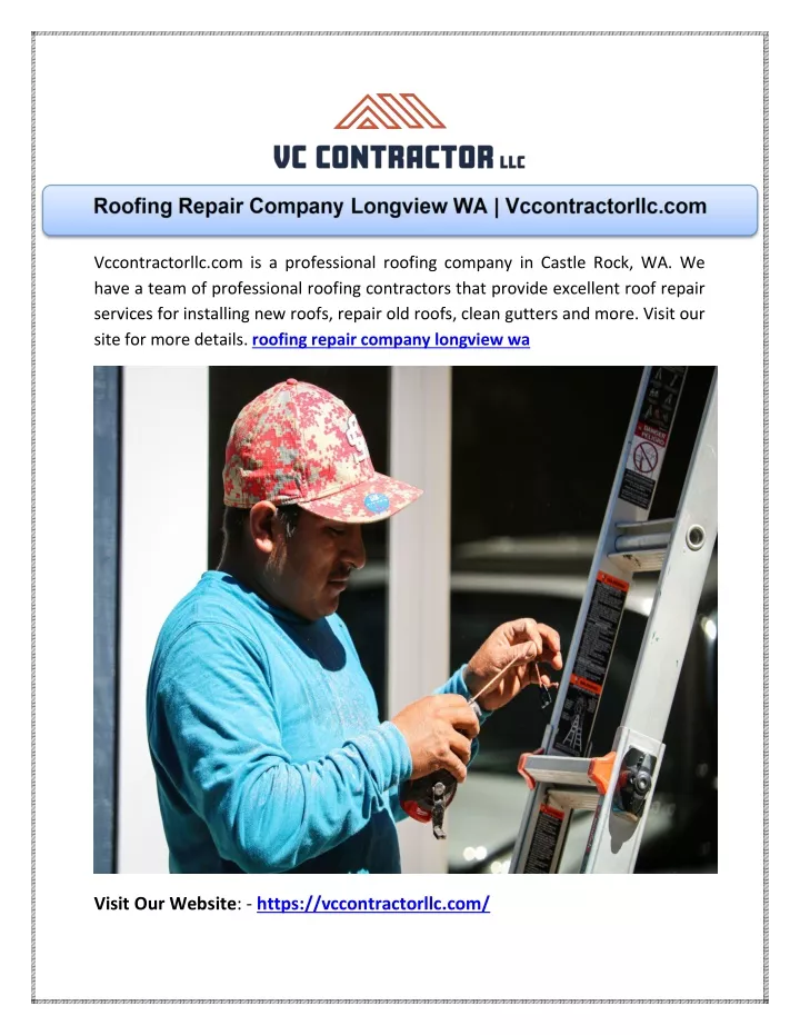 vccontractorllc com is a professional roofing