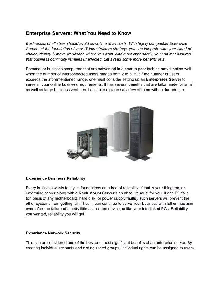 enterprise servers what you need to know