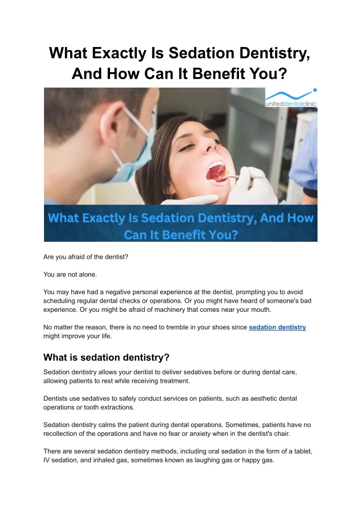 what exactly is sedation dentistry