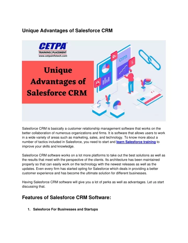 unique advantages of salesforce crm