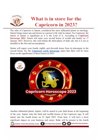 What is in store for the Capricorn in 2023