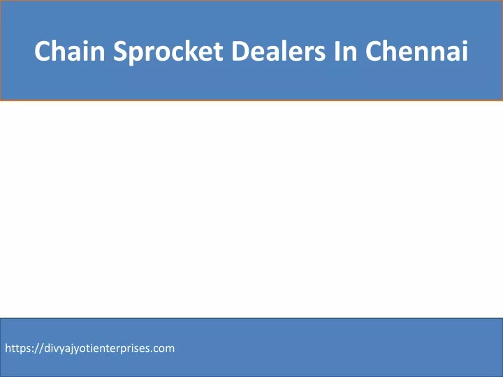 chain sprocket dealers in chennai