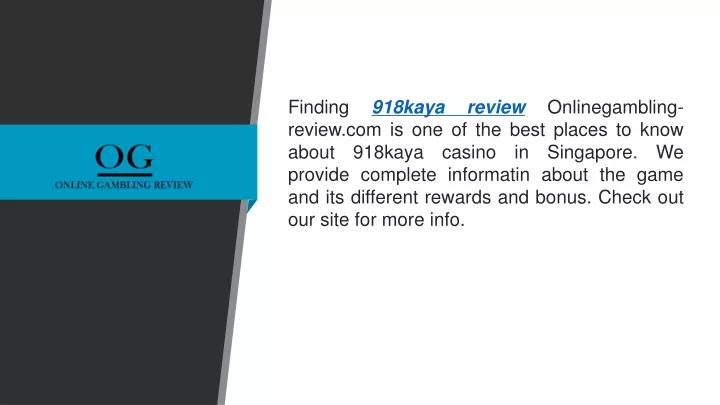 finding 918kaya review onlinegambling review