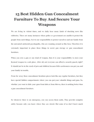 15 best hidden gun concealment furniture