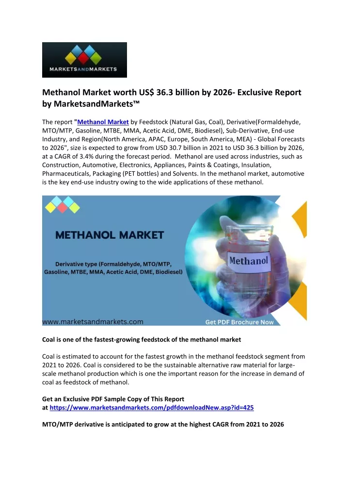 methanol market worth us 36 3 billion by 2026
