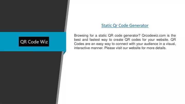 static qr code generator