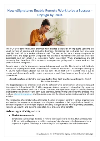 how esignatures enable remote work
