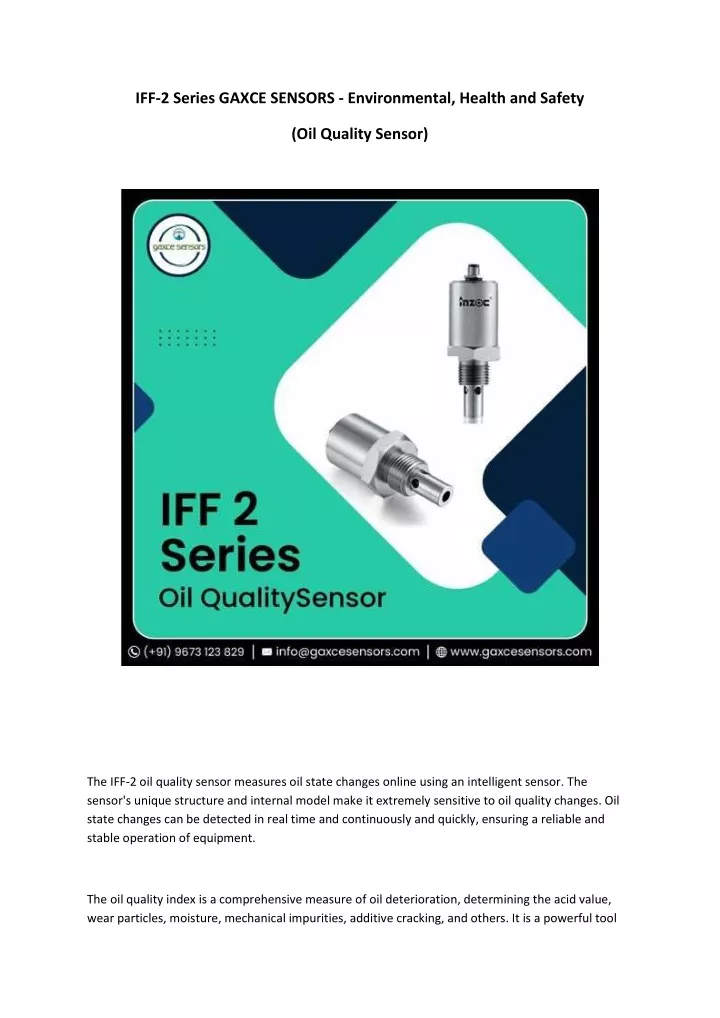 iff 2 series gaxce sensors environmental health
