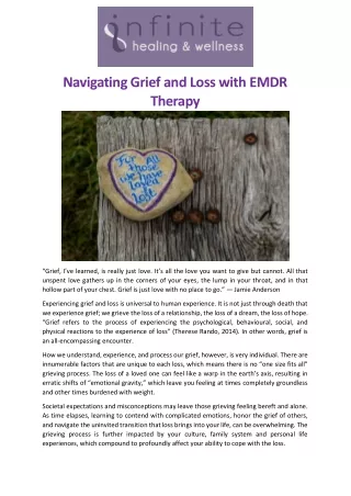 Navigating Grief and Loss with EMDR Therapy
