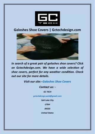 Galoshes Shoe Covers  Gctechdesign com