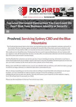 Find The Best Document Shredding Services In Blue Mountains