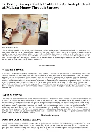 is taking surveys really profitable an in depth