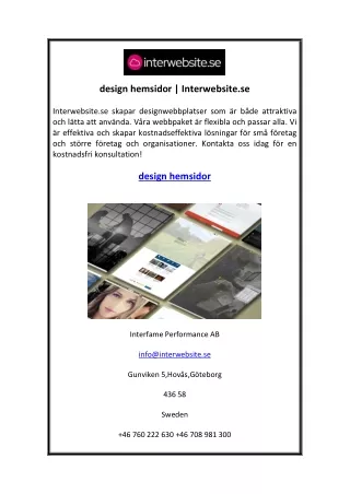 design hemsidor interwebsite se