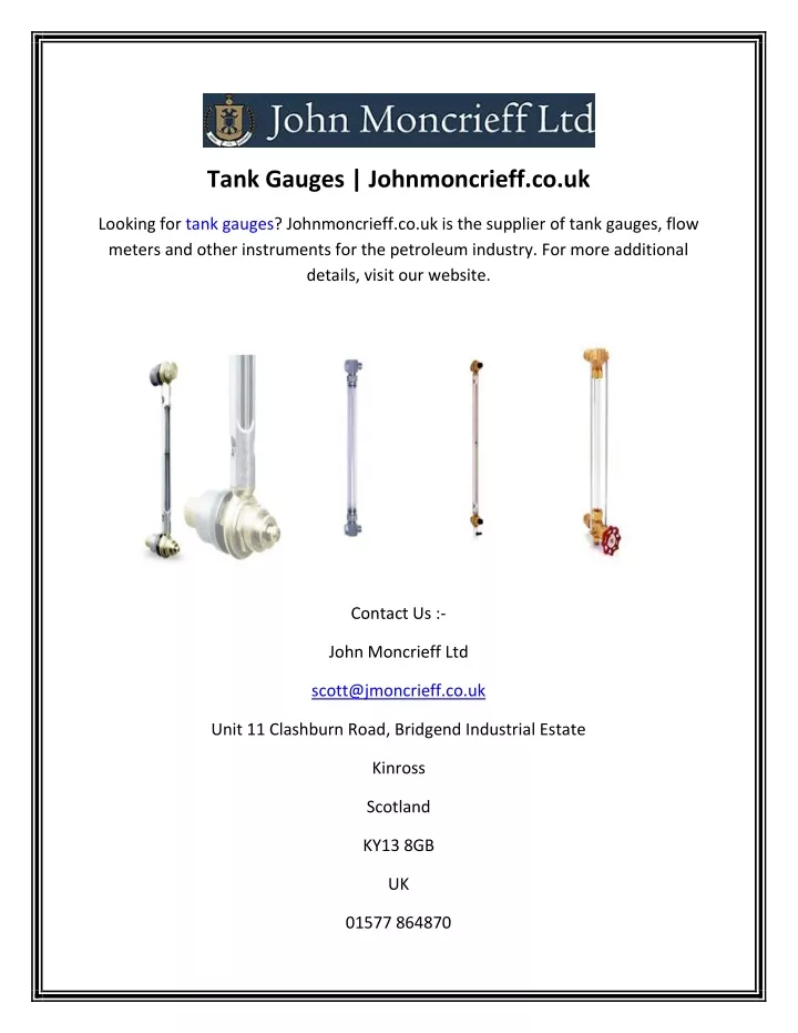 tank gauges johnmoncrieff co uk