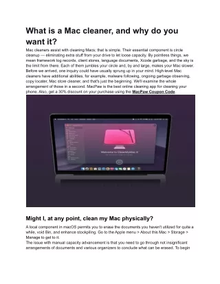 what is a mac cleaner and why do you want