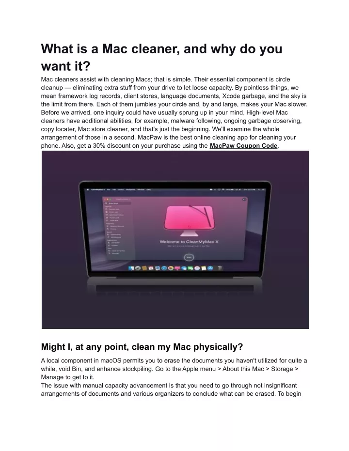 what is a mac cleaner and why do you want