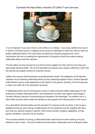 essential info about many varieties of coffee
