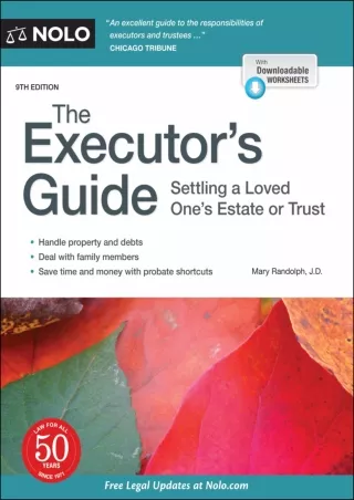 FREE (PDF) ~D!ownload ~ Executor's Guide, The: Settling a Loved One's Estat