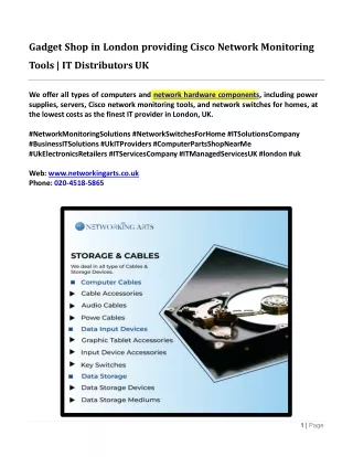 Gadget Shop in London providing Cisco Network Monitoring Tools - IT Distributors UK