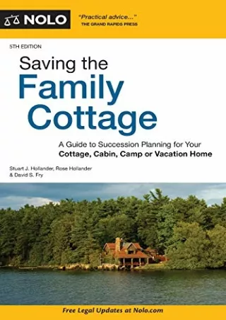 Pdf (read online) Saving the Family Cottage: A Guide to Succession Planning