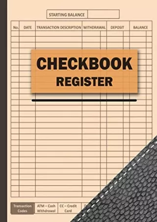 [PDF BOOK] ~READ~ Checkbook Register: checkbook transaction register for Sm