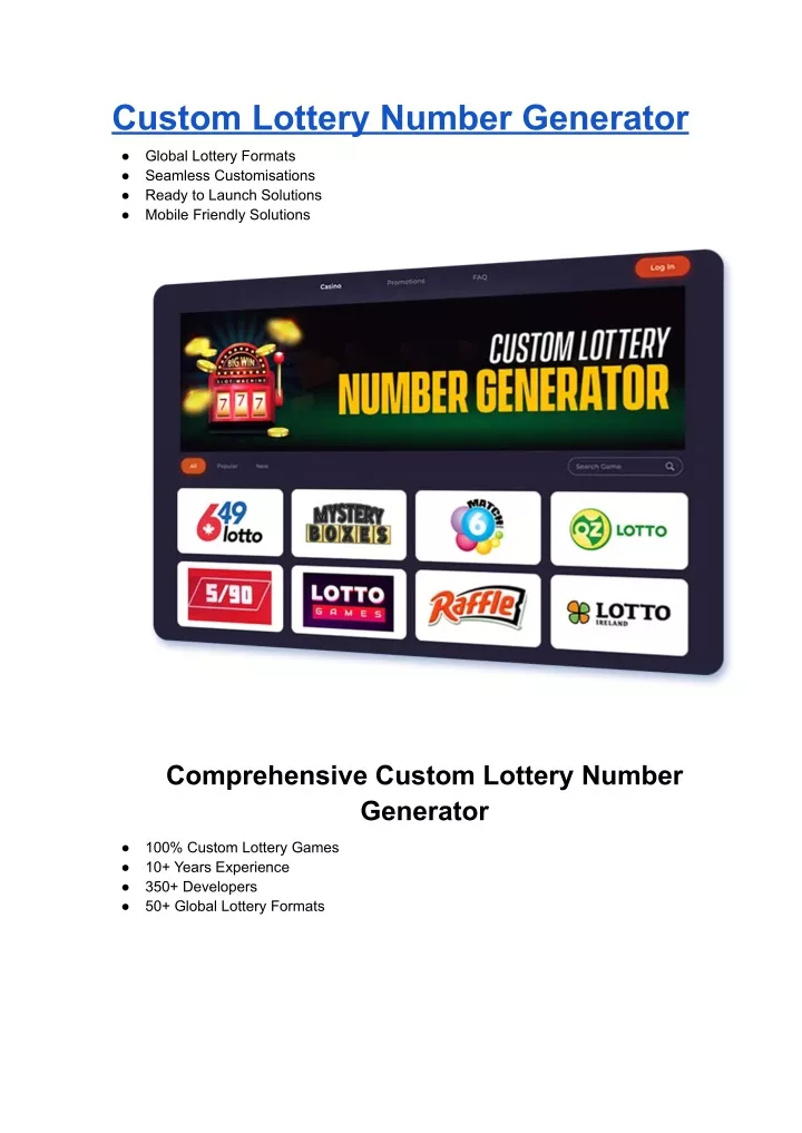 custom lottery number generator