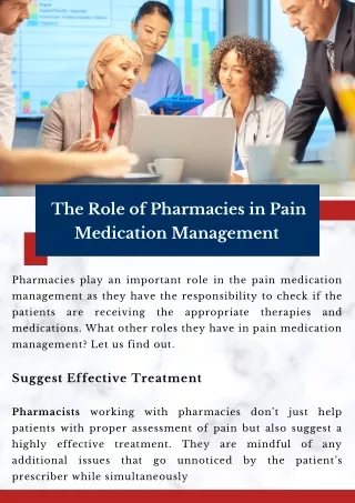 The Role of Pharmacies in Pain Medication Management