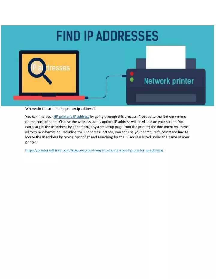 how to locate hp printer ip address