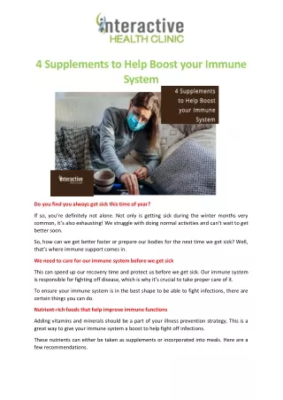 4 supplements to help boost your immune system