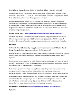gravity energy storage systems market all stats