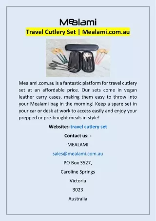 Travel Cutlery Set | Mealami.com.au