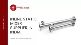 Inline Static Mixer Distributor in India