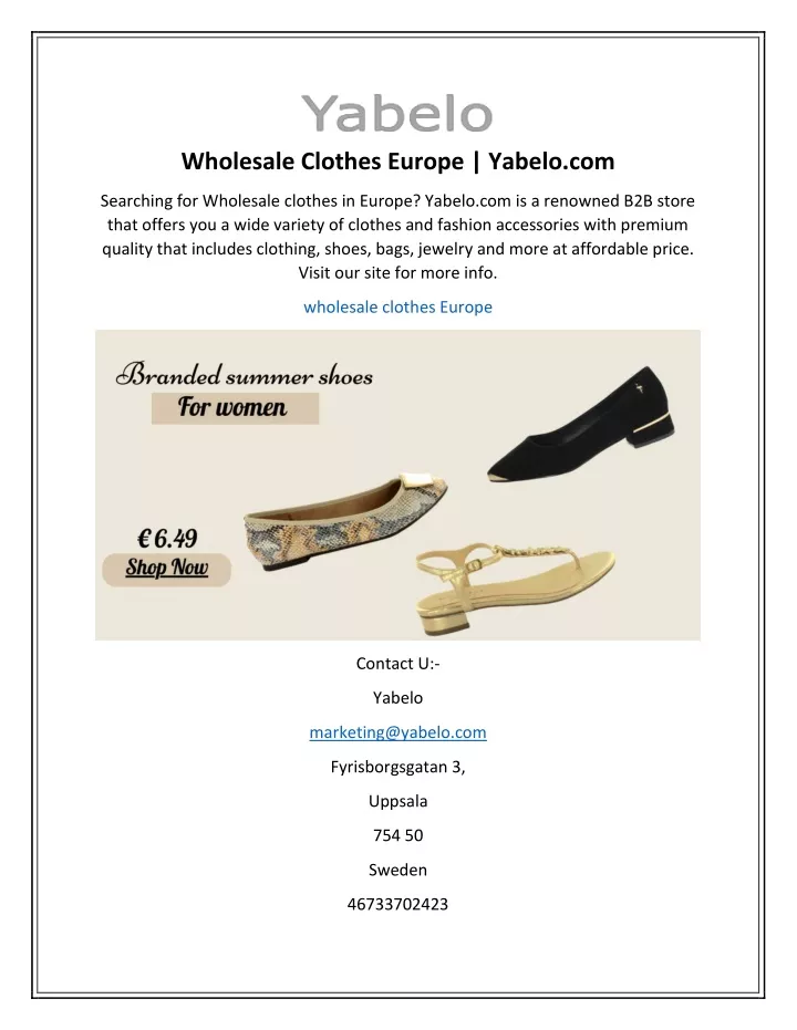 wholesale clothes europe yabelo com