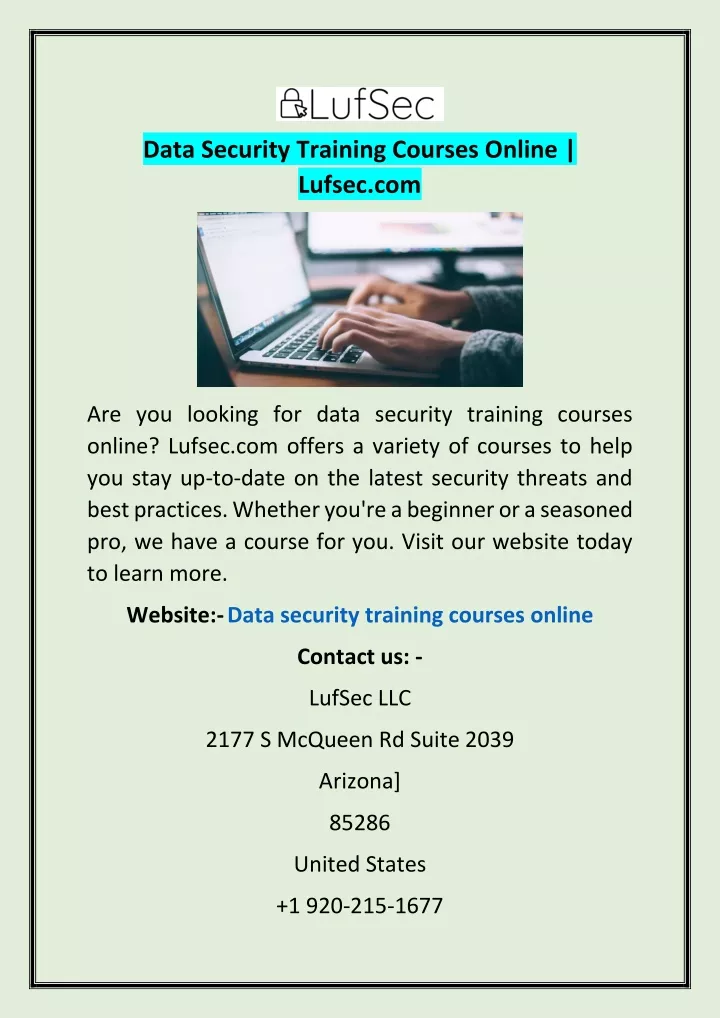 data security training courses online lufsec com