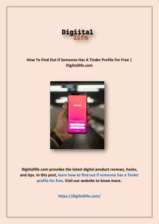 How To Find Out If Someone Has A Tinder Profile For Free | Digiitallife.com