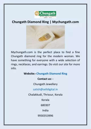 Chungath Diamond Ring | Mychungath.com