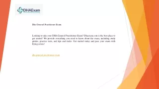 dha general practitioner exam looking to take